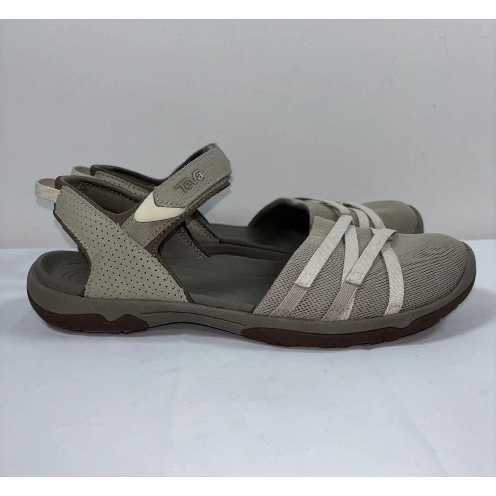 Teva Shoes Womens 9.5 Taupe Tirra CT Ankle Straps Numa Print Mesh Closed 1106837